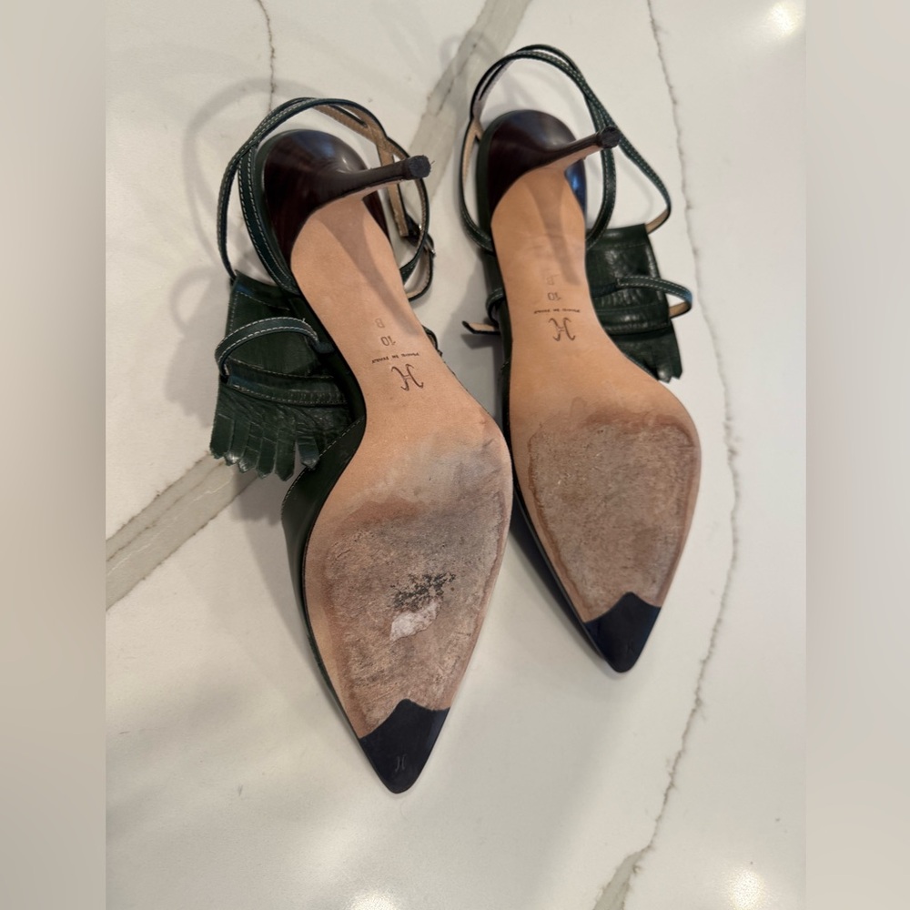 Cole Haan Collection Elegant Green Leather High Heel Women's Shoes, Size 10 - Picture 6 of 8